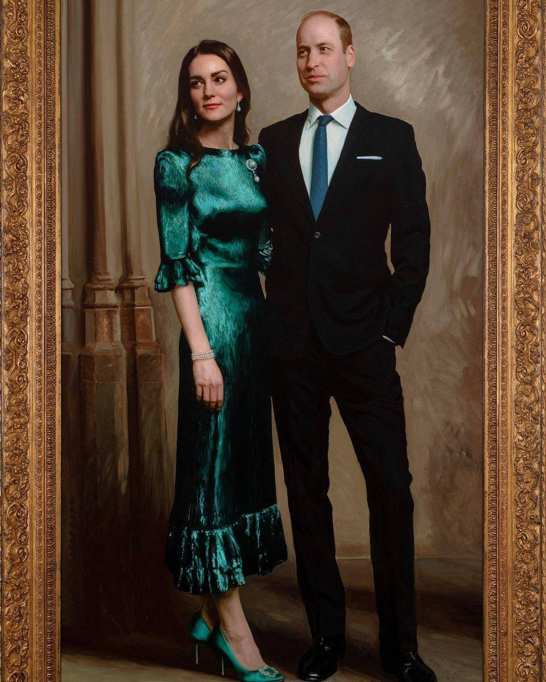 Presentan primer retrato oficial del príncipe William y Kate Middleton