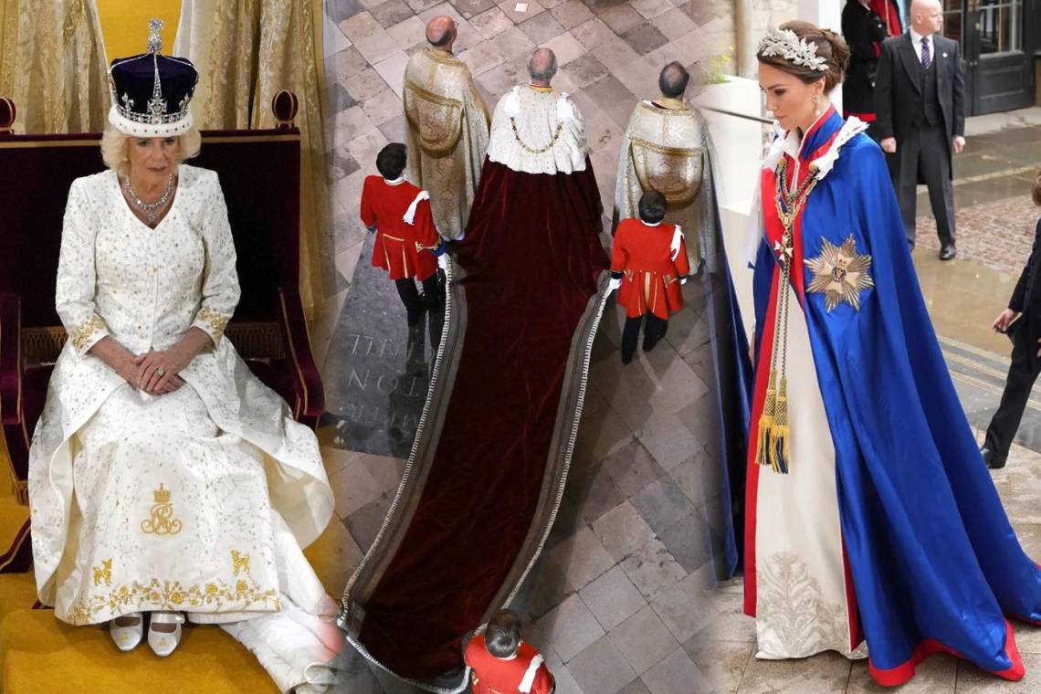Bruce Oldfield, un diseñador de 72 años que saltó a la fama gracias a lady Diana, fue el autor del vestido de la reina consorte. Mientras Kate y su hija Charlotte llevaron modelos de Alexander McQueen