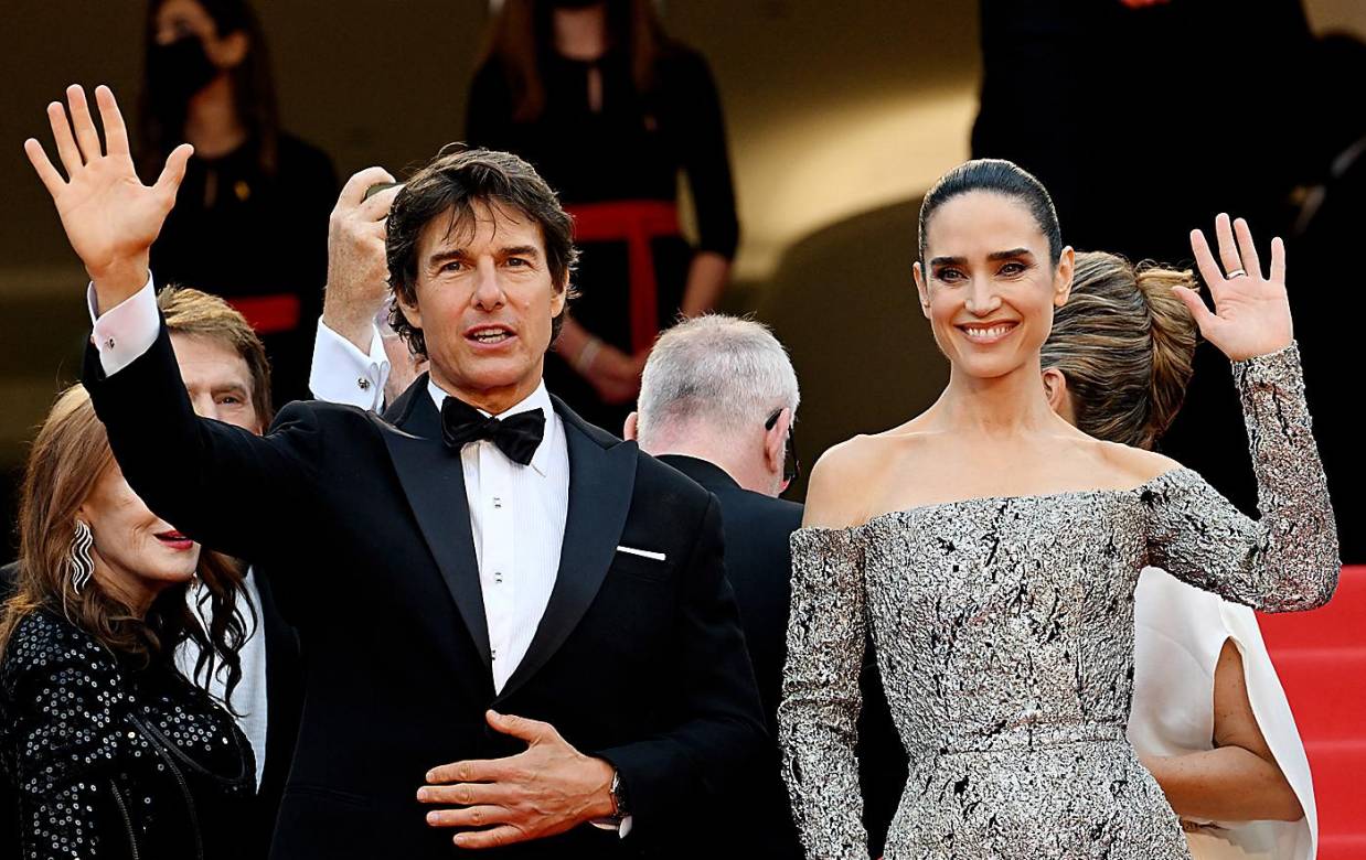 Tom Cruise y Jennifer Connelly a su llegada a la proyección de la película Top Gun : Maverick, presentada en la apertura de la 75 edición del Festival de Cannes