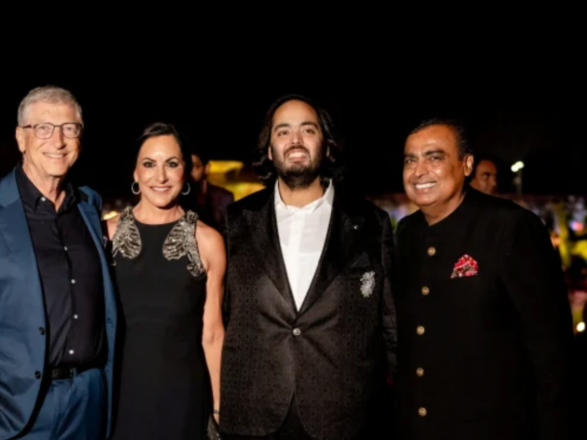 Bill Gates, Paula Hurd, Anant Ambani y Mukesh Ambani