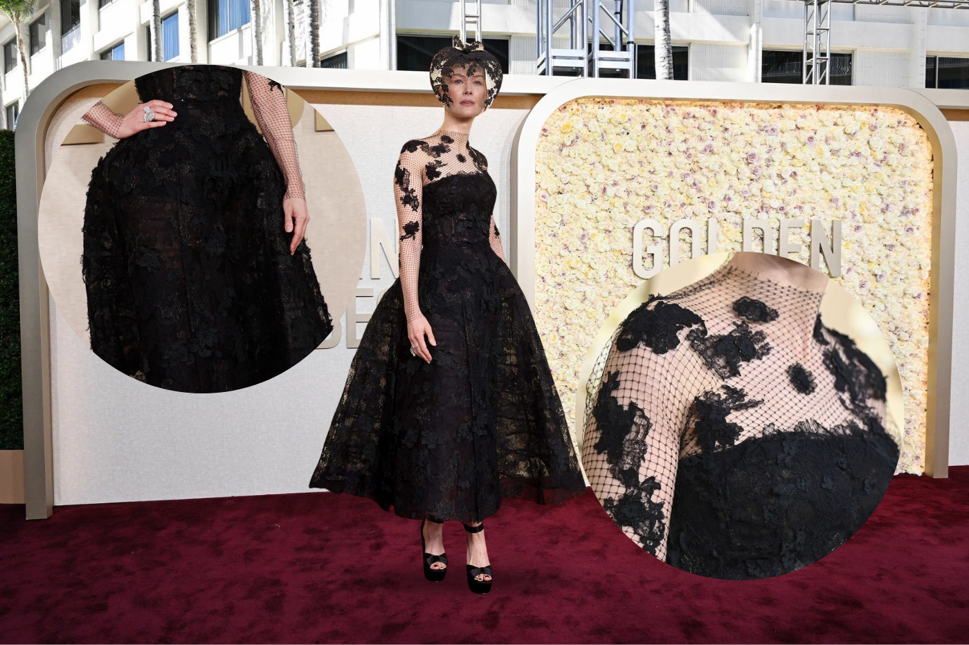 ¿Por qué Rosamund Pike llevó un velo a los Golden Globes 2024?