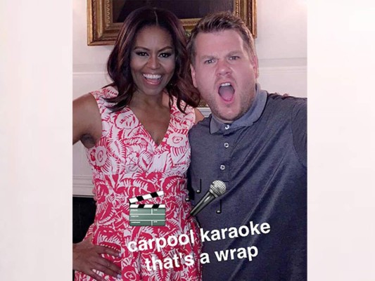 Michelle Obama lista para el 'Carpool Karaoke' con James Corden