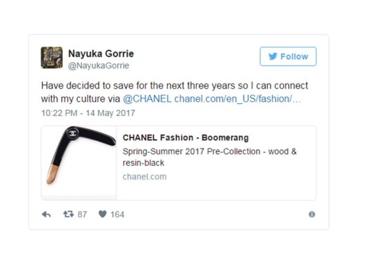 El boomerang de Chanel indigna a los australianos