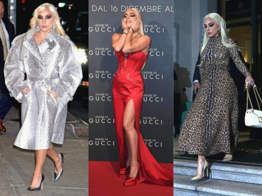 Looks de Lady Gaga durante gira de prensa de House of Gucci