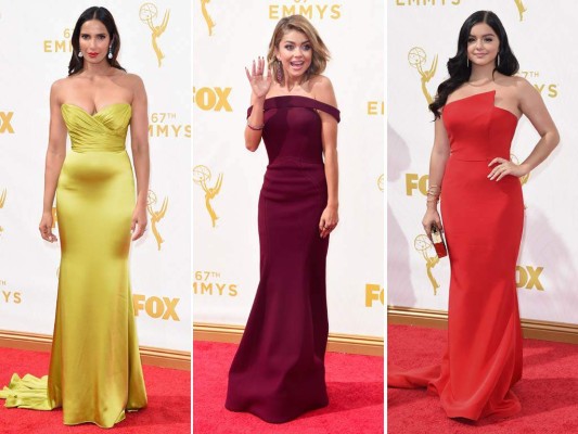 Padma Lakshmi en Romona Keveza, Sarah Hyland en Zac Posen Padma Lakshmi en Romona Keveza, Sarah Hyland en Zac Posen