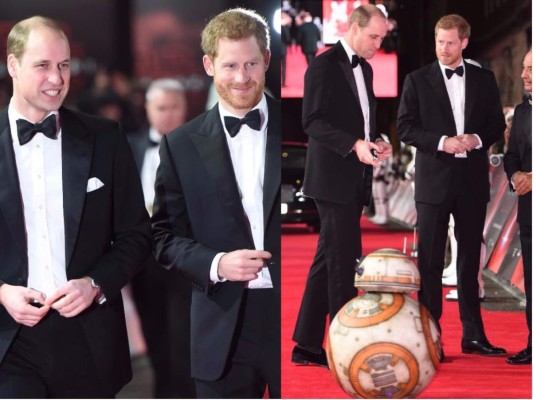 Los miembros de la familia real durante la premier de la película de Star Wars