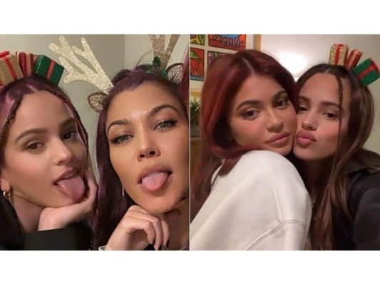 Kylie Jenner y Kourtney Kardashian celebran Navidad junto a Rosalía