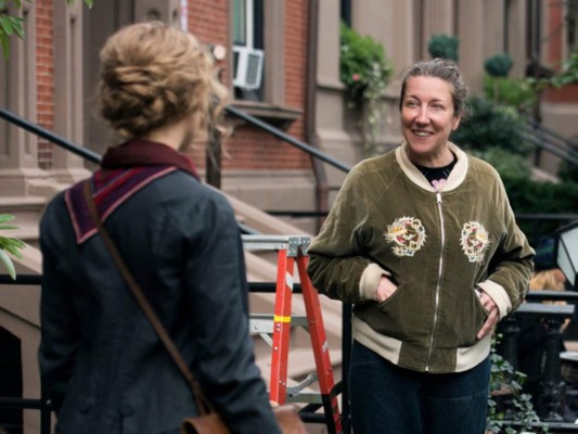 BTS: Jo March (Saoirse Ronan) Costume Designer Jacqueline Durran on the set of Greta Gerwig's LITTLE WOMEN'