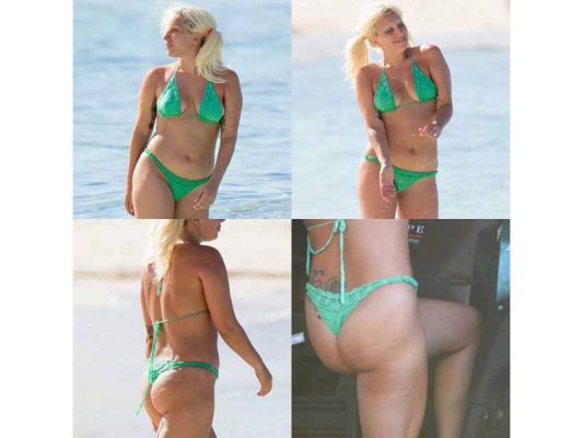 La piernas de la excéntrica Lady Gaga lucen invadidas por la celulitis al igual que su trasero. La piernas de la excéntrica Lady Gaga lucen invadidas por la celulitis al igual que su trasero.