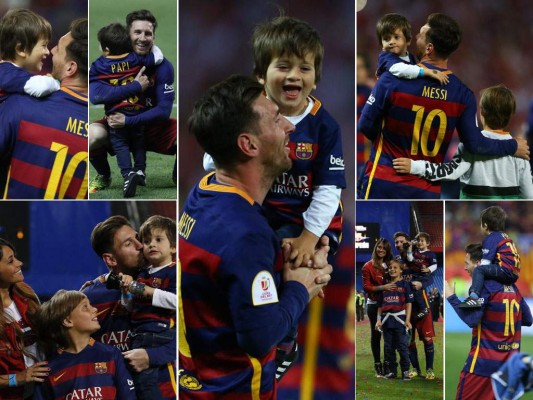 Lionel Messi celebró el gane junto a Antonella, Leo, Thiago y su sobrino Agustín. Lionel Messi celebró el gane junto a Antonella, Leo, Thiago y su sobrino Agustín.