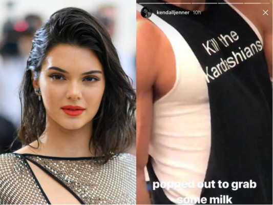Kendall Jenner reacciona a graciosa camisa referente a las Kardashians