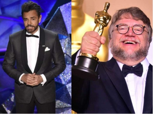 Guillermo del Toro saluda a Eugenio Derbez después de los Oscar