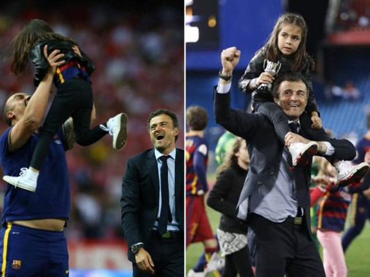 Xana, la hija pequeña de Luis Enrique Martínez García participó en las celebraciones.