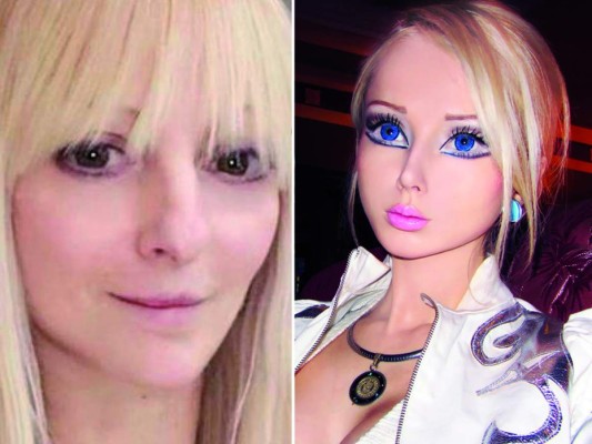 Así luce la 'Barbie humana' sin maquillaje