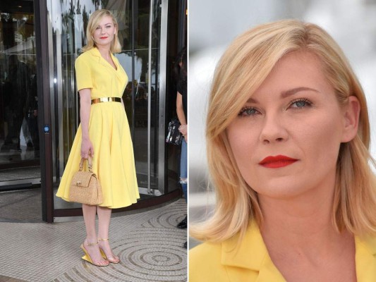 Kristen Dunst, miembro del jurado, en un conjunto reminiscente de los 50s complementado con un labial rouge