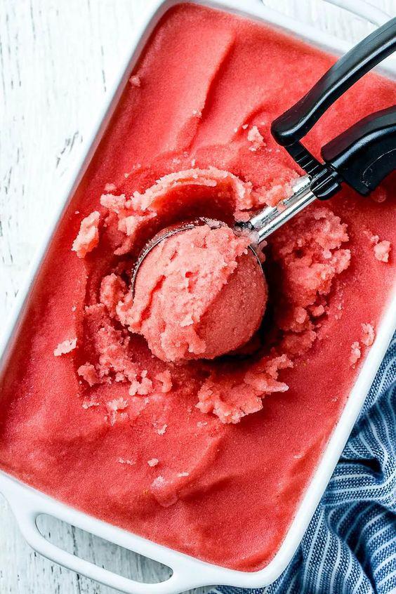 Receta de granita de fresa con crema Receta de granita de fresa con crema