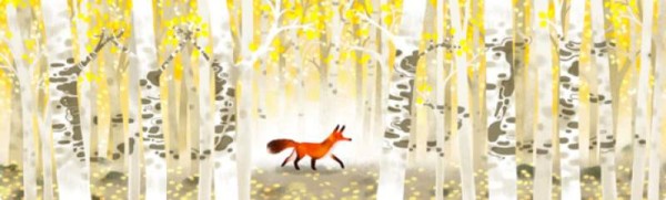 #Doodle: Un zorro caminando por el bosque