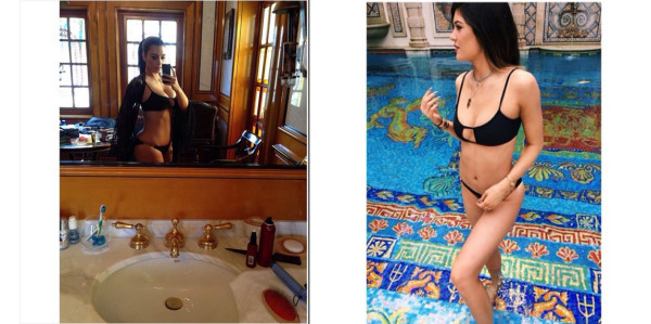 Kim Kardashian y Kylie Jenner en guerra por sexy selfie en bikini