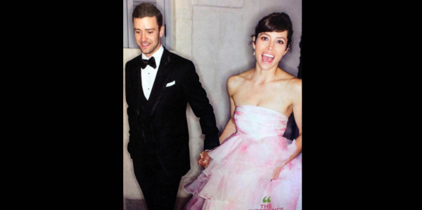 Jessica Biel, de rosa en su boda con Justin Timberlake
