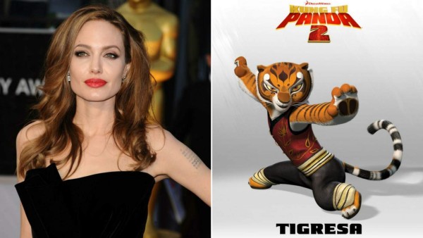 Angelina Jolie es la voz de Tigresa en las películas de Kung Fu Panda.