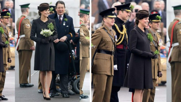 Para una festividad de San Patricio, Kate lució un abrigo de color marrón de su marca favorita Catherine Walker.