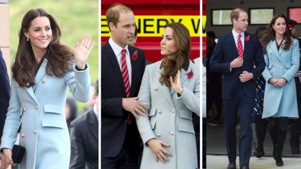 En una ocasión Kate optó por un abrigo color baby blue de Mattew Wiliamson. Este look fue justo después de regresar de un viaje por Escocia.
