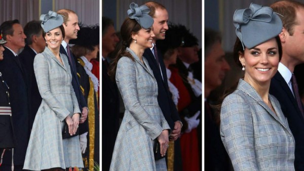 La duquesa lució fabulosa cuando hizo el debut de su primer embarazo con un abrigo gris de Alexander Mcqueen.