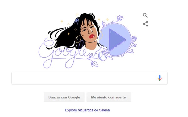 Selena es el “doodle” de Google el día de hoy