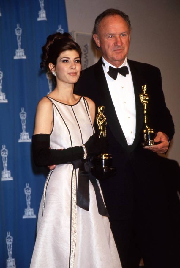 Gene Hackman recibió el Óscar al mejor actor de reparto por su participación en `Unforgiven` en 1992. En la imagen junto a la actriz Marisa Tomei, ganadora a la mejor actriz de reparto por Mi primo Vinny. EFE Gene Hackman recibió el Óscar al mejor actor de reparto por su participación en `Unforgiven` en 1992. En la imagen junto a la actriz Marisa Tomei, ganadora a la mejor actriz de reparto por Mi primo Vinny. EFE