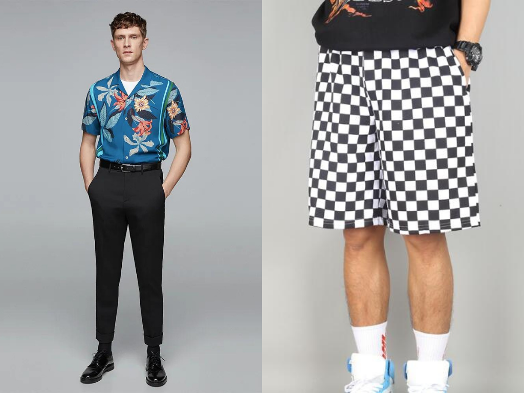 Estampados: Los mejores estampados para acompañar tus outfits serán las camisas con flores grandes y los pantalones estilo ajedrez. 