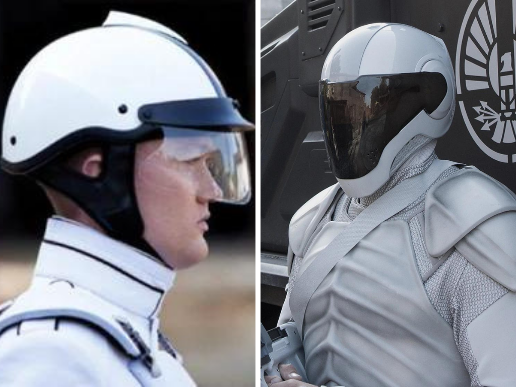 Durante la primera película, los agentes de la paz utilizaban una vestimenta un tanto sencilla, pero en la siguiente utilizaron cascos mucho más modernos y hasta más grandes, al estilo de los Power Rangers; esto tenía la intención de mostrar eran más fuertes que la rebelión de los distritos.