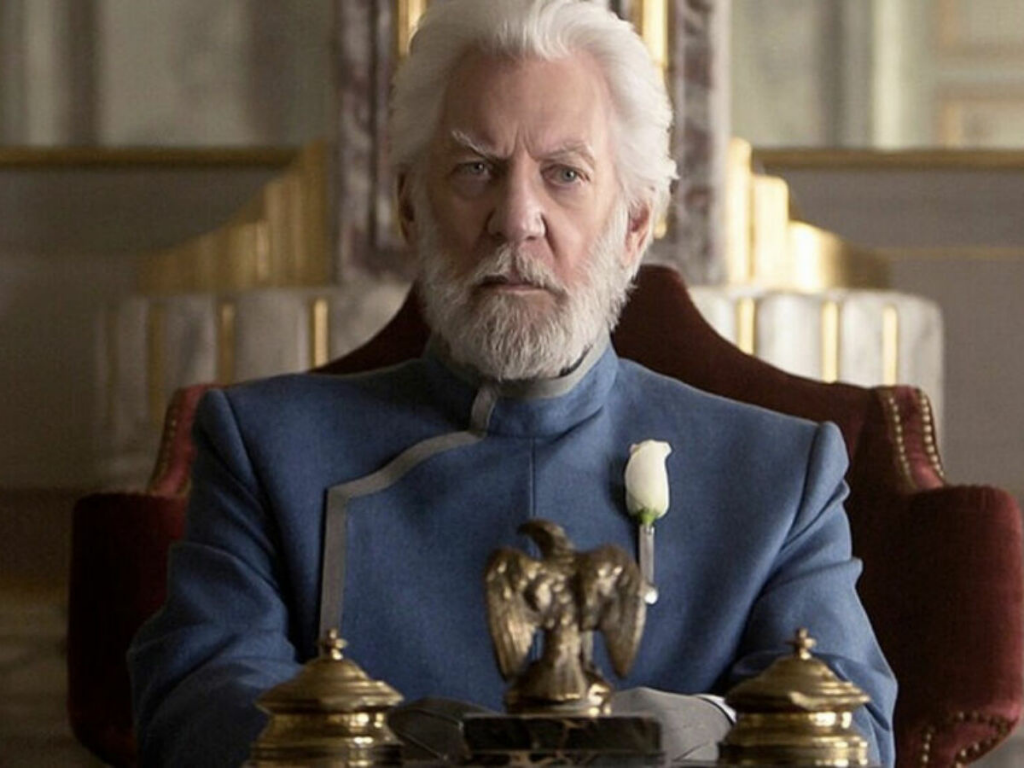 Debido a que los libros son una historia contada por Katniss, muchas de las escenas del presidente fueron creadas para la película. Otra diferencia es que, esta chica dentro del libro tiene los ojos grises y su físico es bastante similar a Gale.