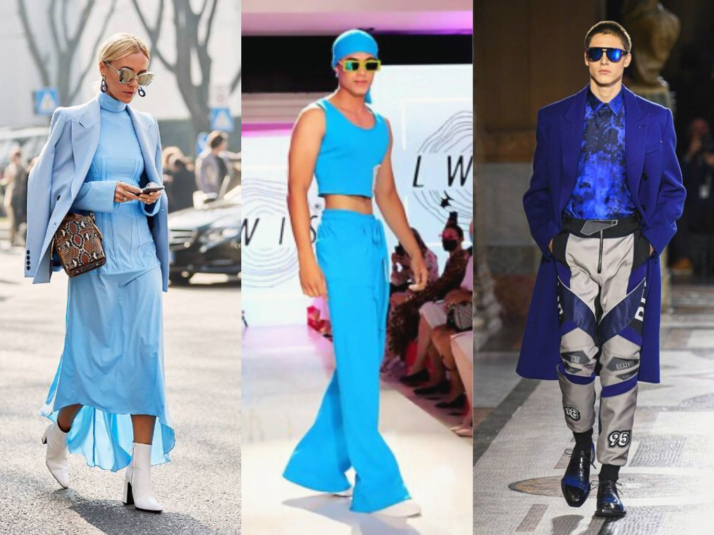 El color favorito de muchos: el azul. Podemos lograr looks frescos y transmitir tranquilidad con tonalidades de azul celeste, mientras que con un azul más saturado daremos una imagen de confianza, profesionalidad y sofisticación.