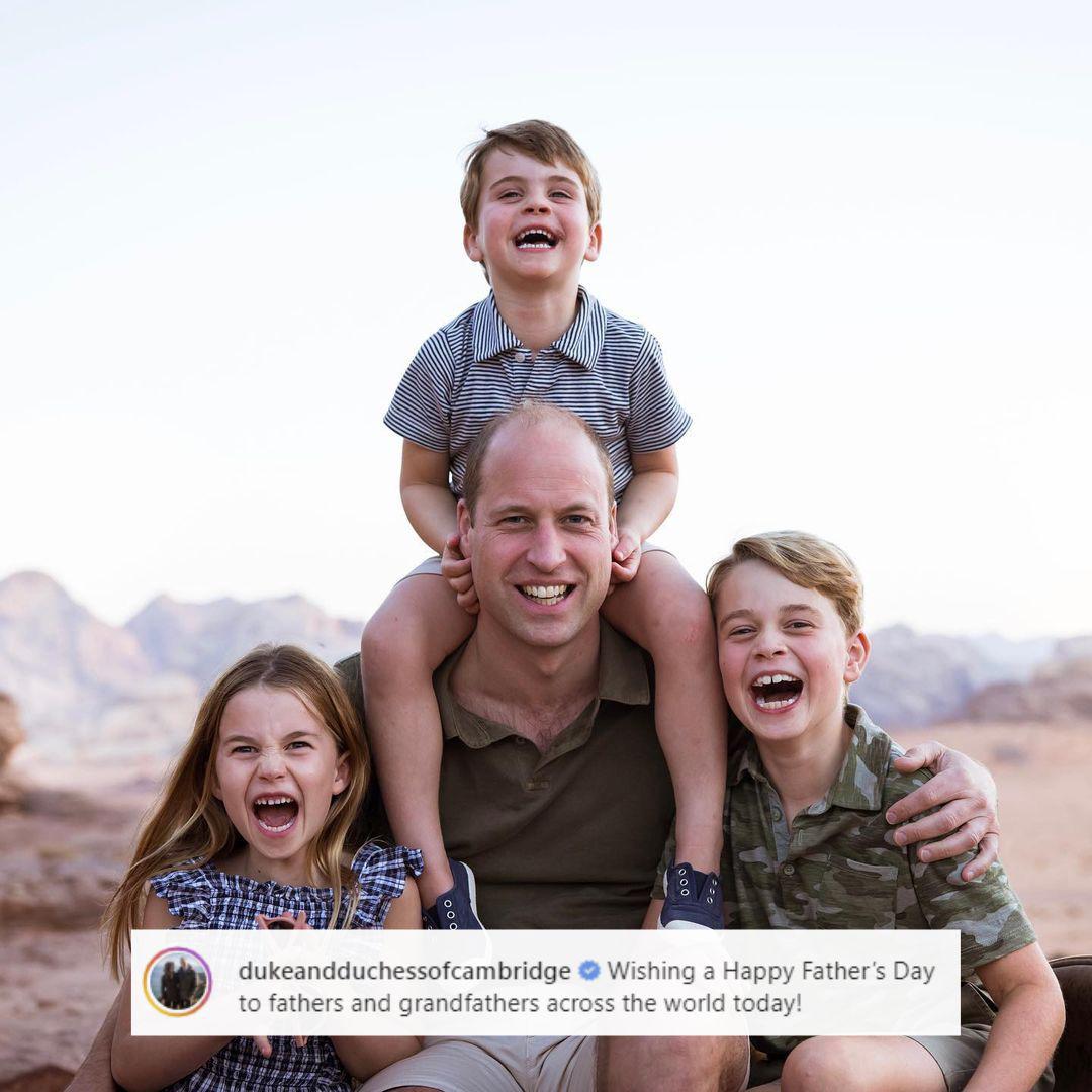 Con esta tierna foto, Kate Middleton y el príncipe William desearon un Feliz Día del Padre a sus seguidores.