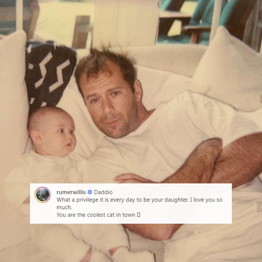 “Es un privilegio ser tu hija. Te amo muchísimo. Eres el gato más cool de la ciudad”, mencionó Rumer Willis sobre su padre, Bruce. 