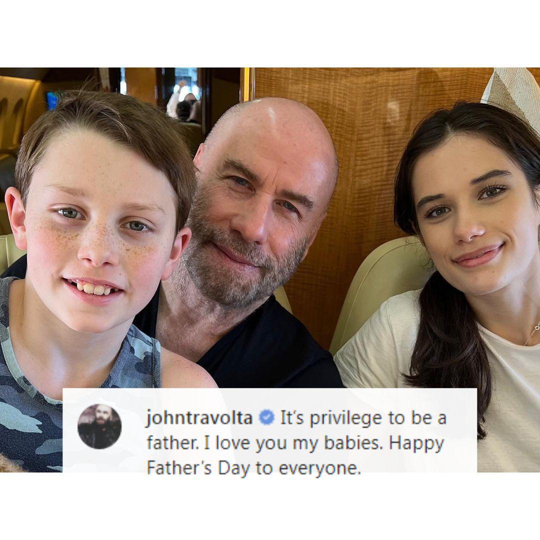 “Ser papá es un privilegio. Los amo, mis bebés. Feliz Día del Padre a todos”, fue el corto mensaje de John Travolta.