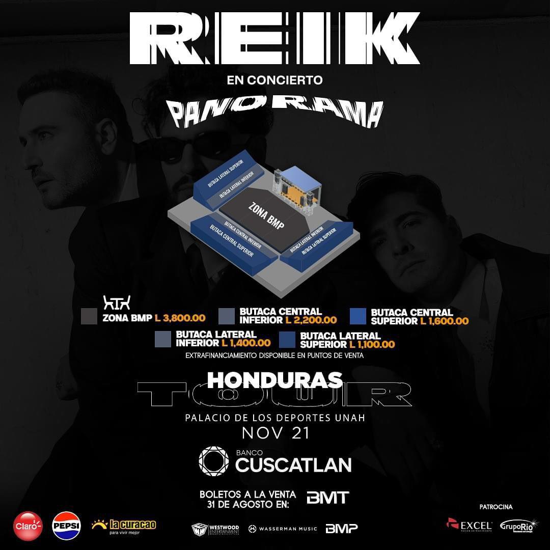 Reik legará a Honduras el próximo 21 de noviembre. El concierto se llevará a cabo en el Palacio de los Deportes de la UNAH y contará con varias localidades.