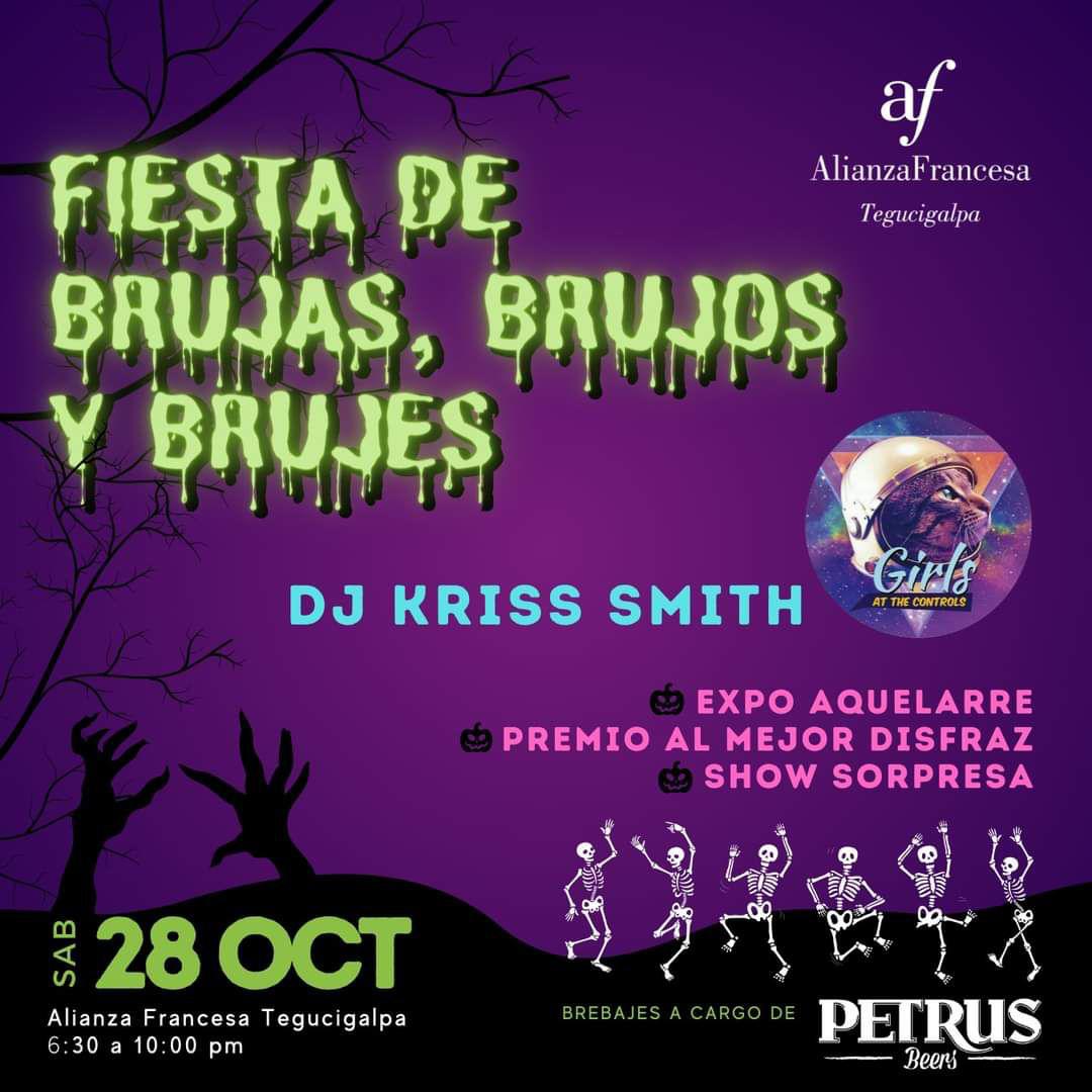 ¡Únete a la fiesta de brujas! La música estará a cargo del DJ Kriss Smith y nos rodearán las intrigantes obras de la exposición “Aquelarre” del artista Drago Van Loren.