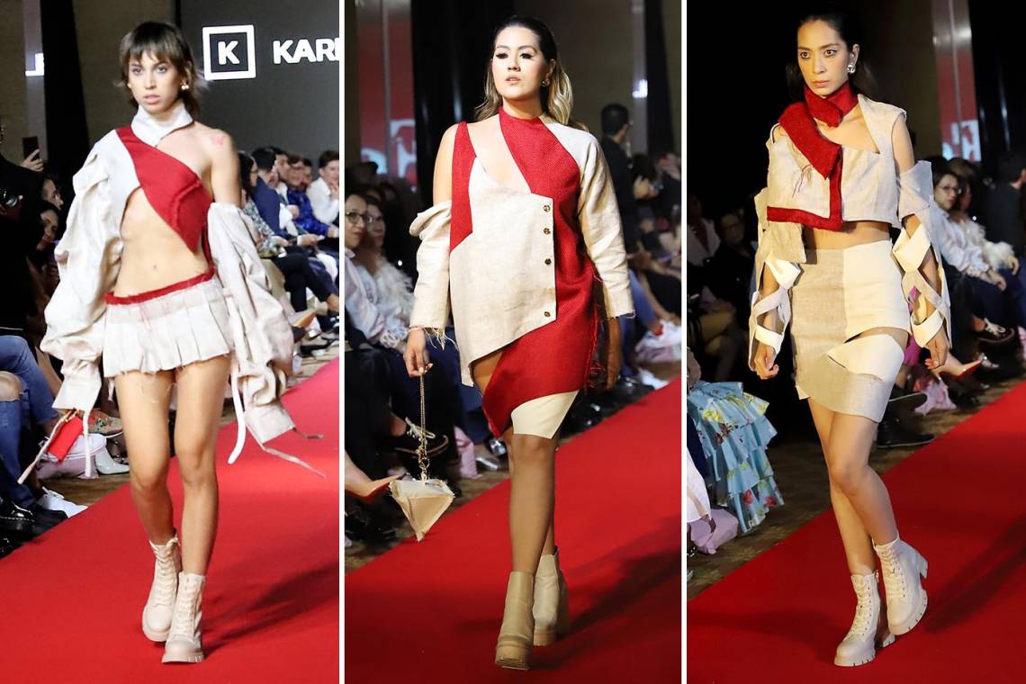 Karelia Rivera debutó exitosamente en Estilo Moda 2022; sus diseños sostenibles con materiales contemporáneos, inspirados en la arquitectura del constructivismo, atraparon la atención de los invitados con los colores, sutiles costuras y texturas.