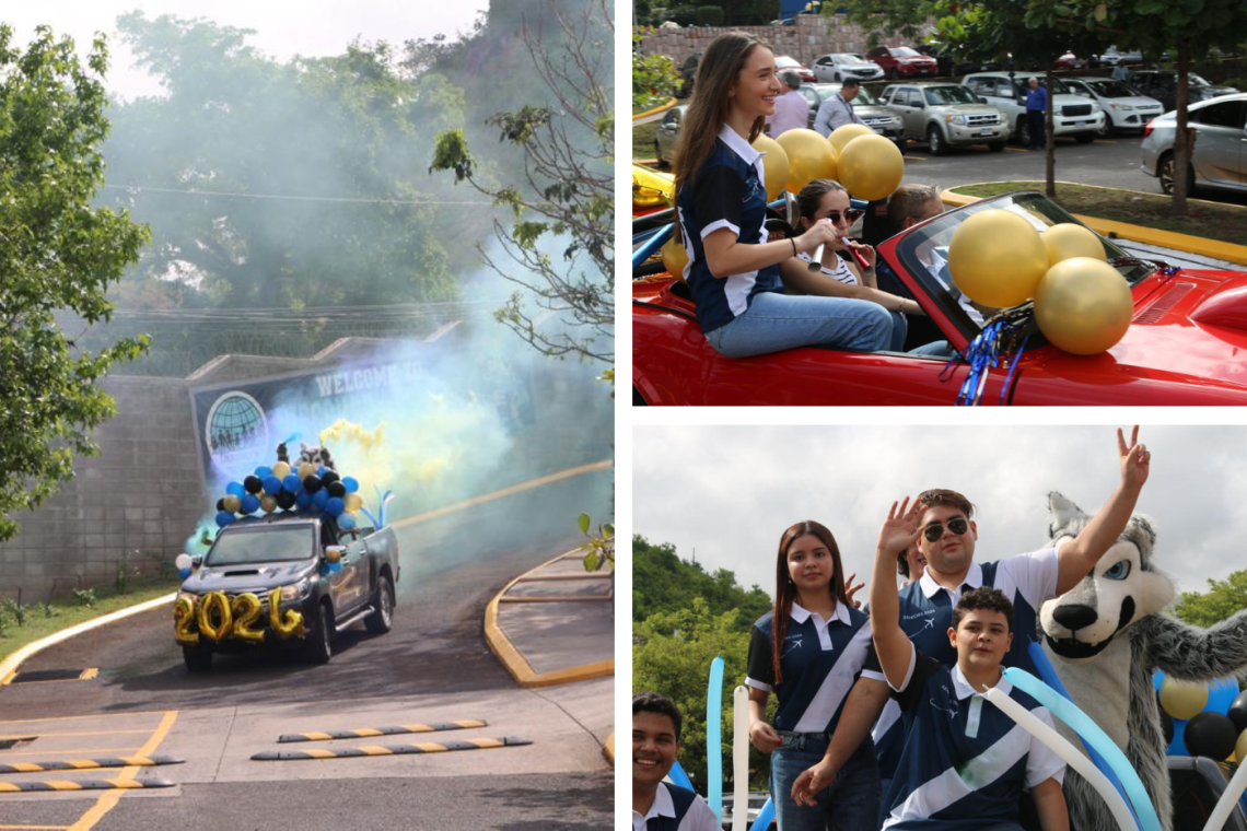 La generación 2024 de Discovery School celebró una mañana llena de color y entusiasmo con su tradicional senior entrance para dar inicio a su último año de High School. Los seniors llegaron a la escuela en una caravana de autos decorados con globos y serpentinas de colores; fueron recibidos por sus padres y familiares, quienes los esperaban para comenzar la fiesta.