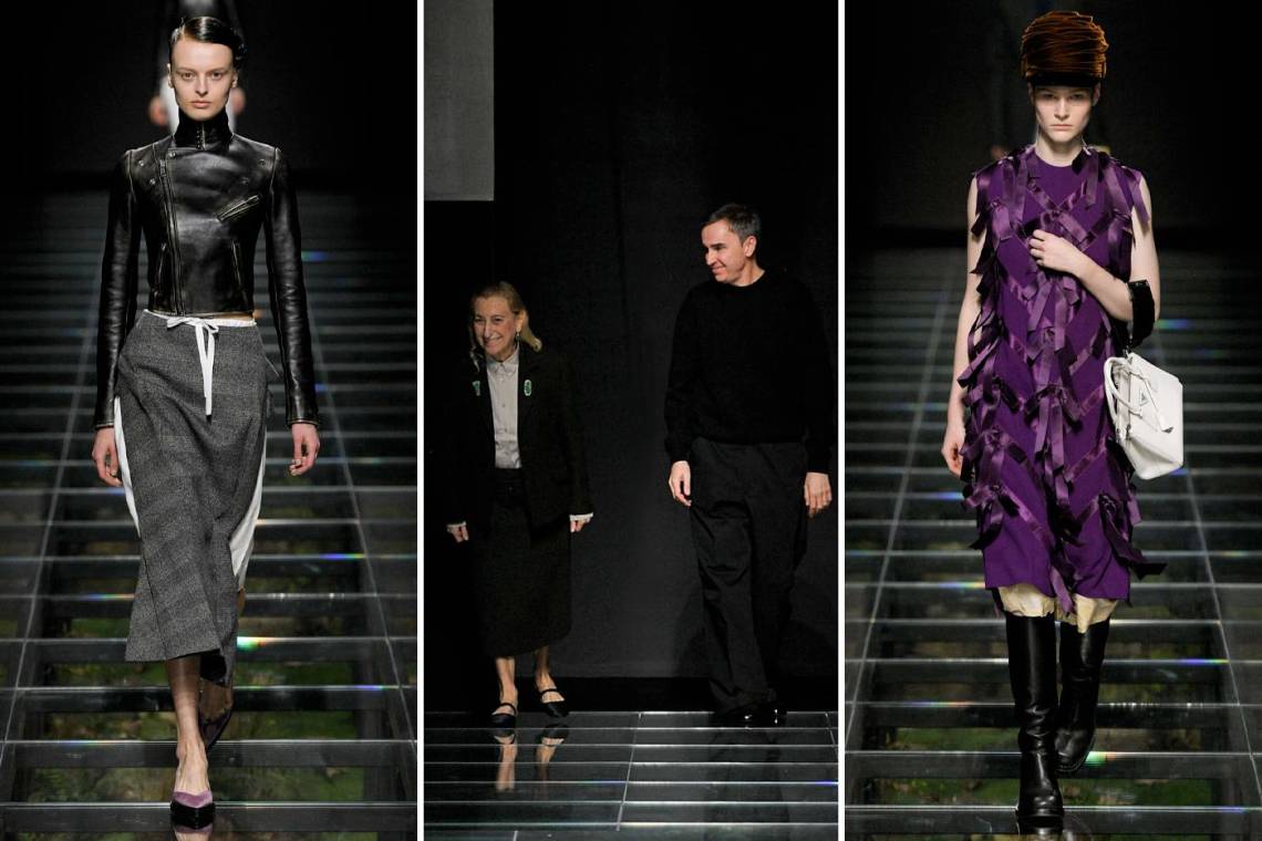 Las pasarelas de Milán irradiaron con la colección de Prada, donde los diseñadores Miuccia Prada y Raf Simons fusionaron una amplia gama de tejidos, siluetas y símbolos reconocibles de manera inesperada, dando origen a algo completamente nuevo y fascinante.