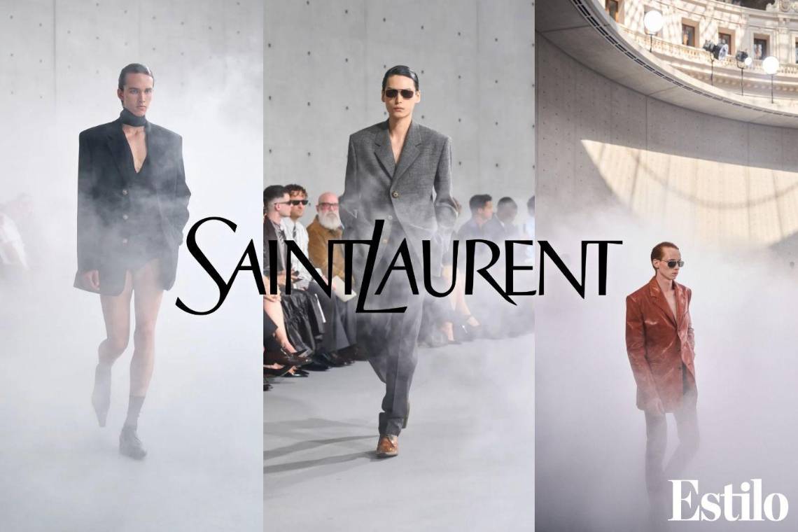 Dentro de ‘Cloud #07156’, una instalación de arte creada por Fujiko Nakaya en el museo Bourse de Commerce de Francia, la neblina envolvió la pasarela mientras Anthony Vaccarello presentaba la nueva colección masculina de Saint Laurent para la Paris Fashion Week de junio. Cada pieza fue confeccionada para la primavera de 2027, con la restricción como una forma de seducción en mente.