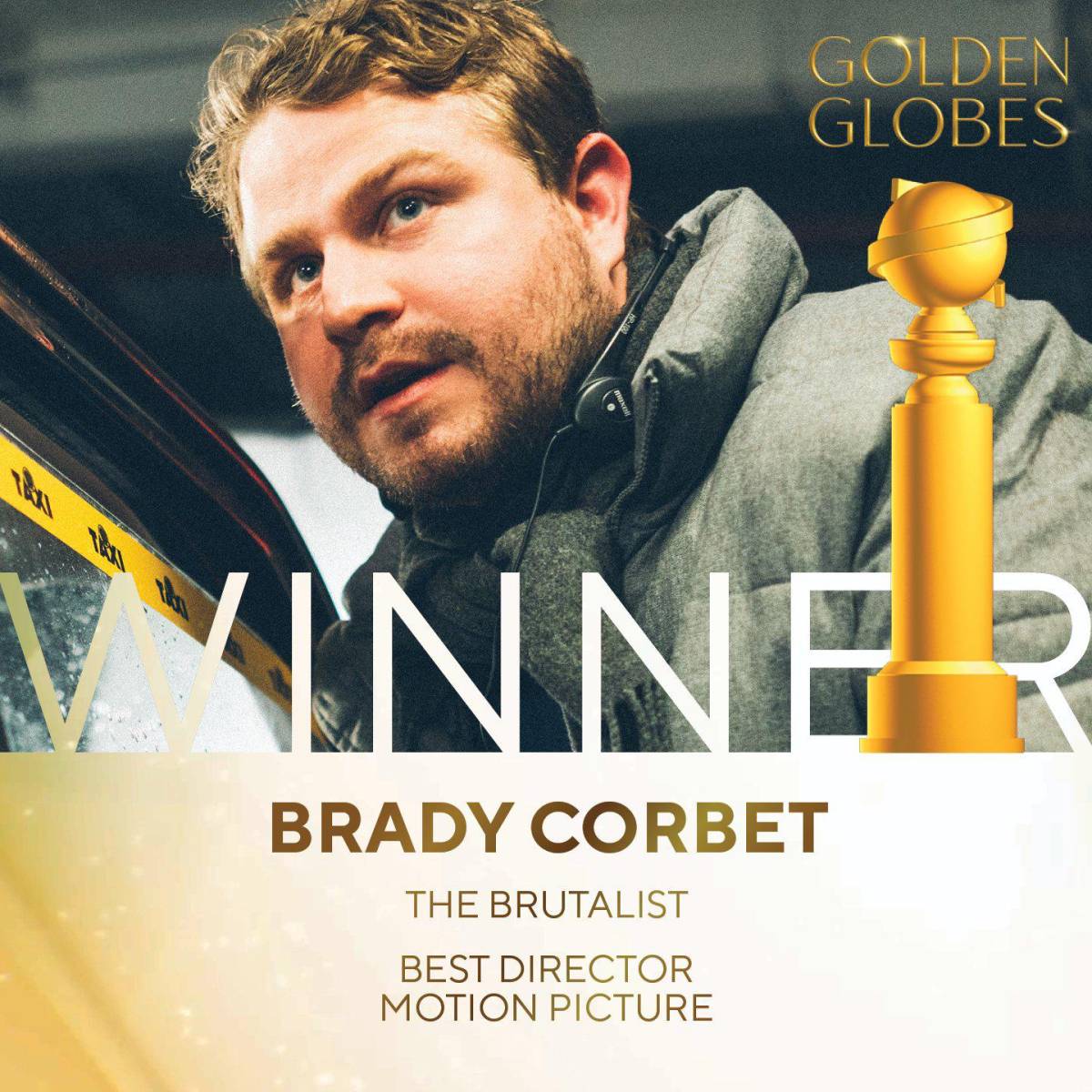 El premio a Mejor Director – Película en los Golden Globes fue otorgado a Brady Corbet por su dirección en <i>The Brutalist</i>. Este reconocimiento resalta su excepcional labor detrás de cámaras en la creación de la película.