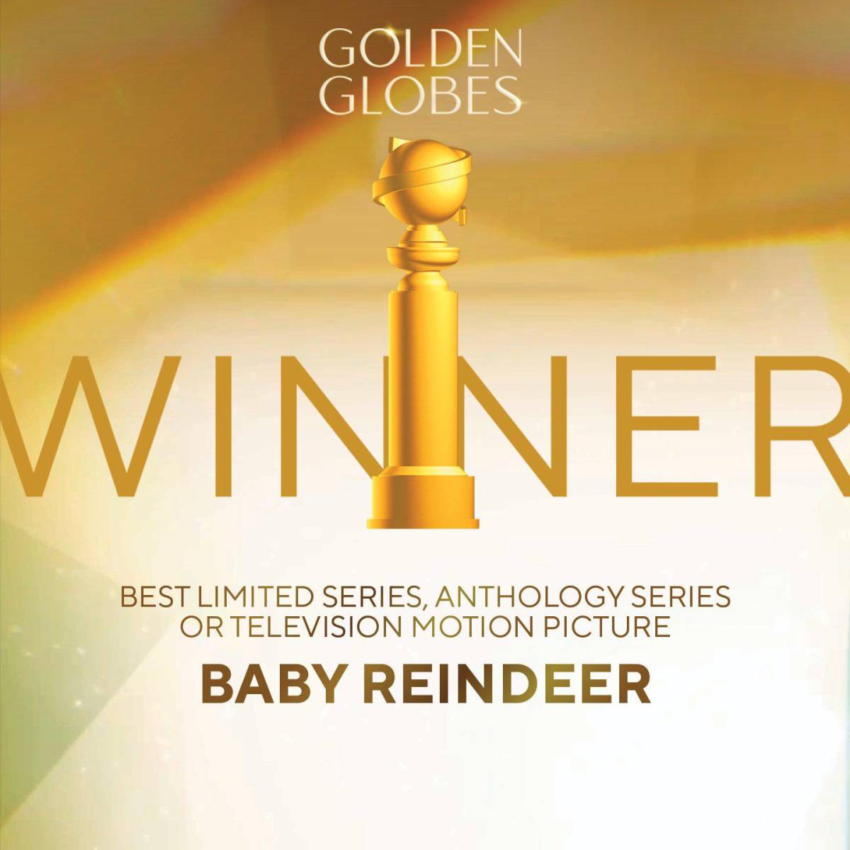 <i>Baby Reindeer</i> ganó el premio a Mejor Serie Limitada, Serie Antológica o Película para Televisión, destacándose por su excelente narrativa y producción en la pantalla chica.