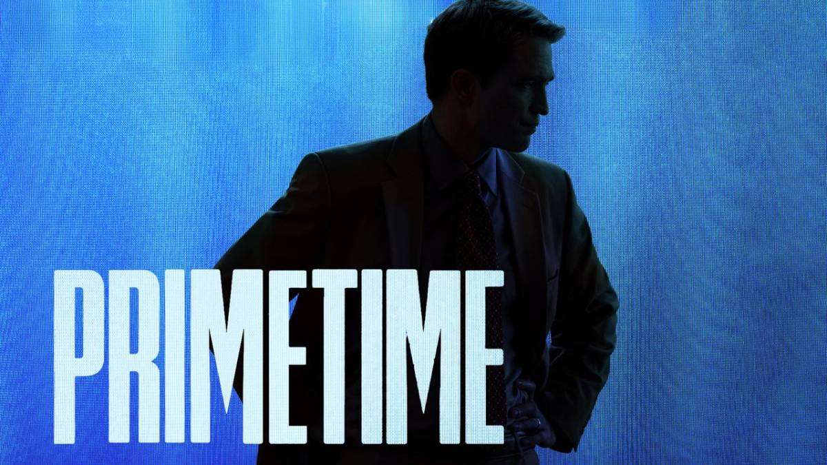 Cartel promocional de la película Primetime, dirigida por Lance Oppenheim y protagonizada por Robert Pattinson.