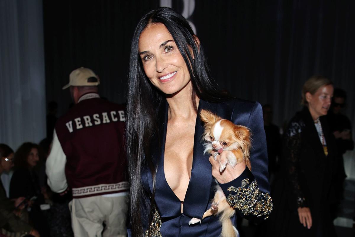 Demi Moore y su chihuahua Pilaf en Cannes