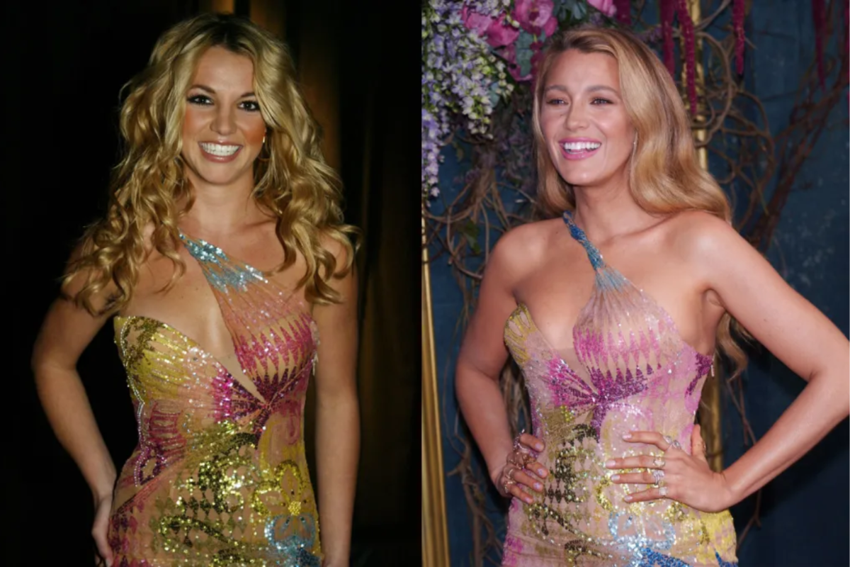Blake Lively rinde homenaje a Britney Spears con icónico vestido Versace