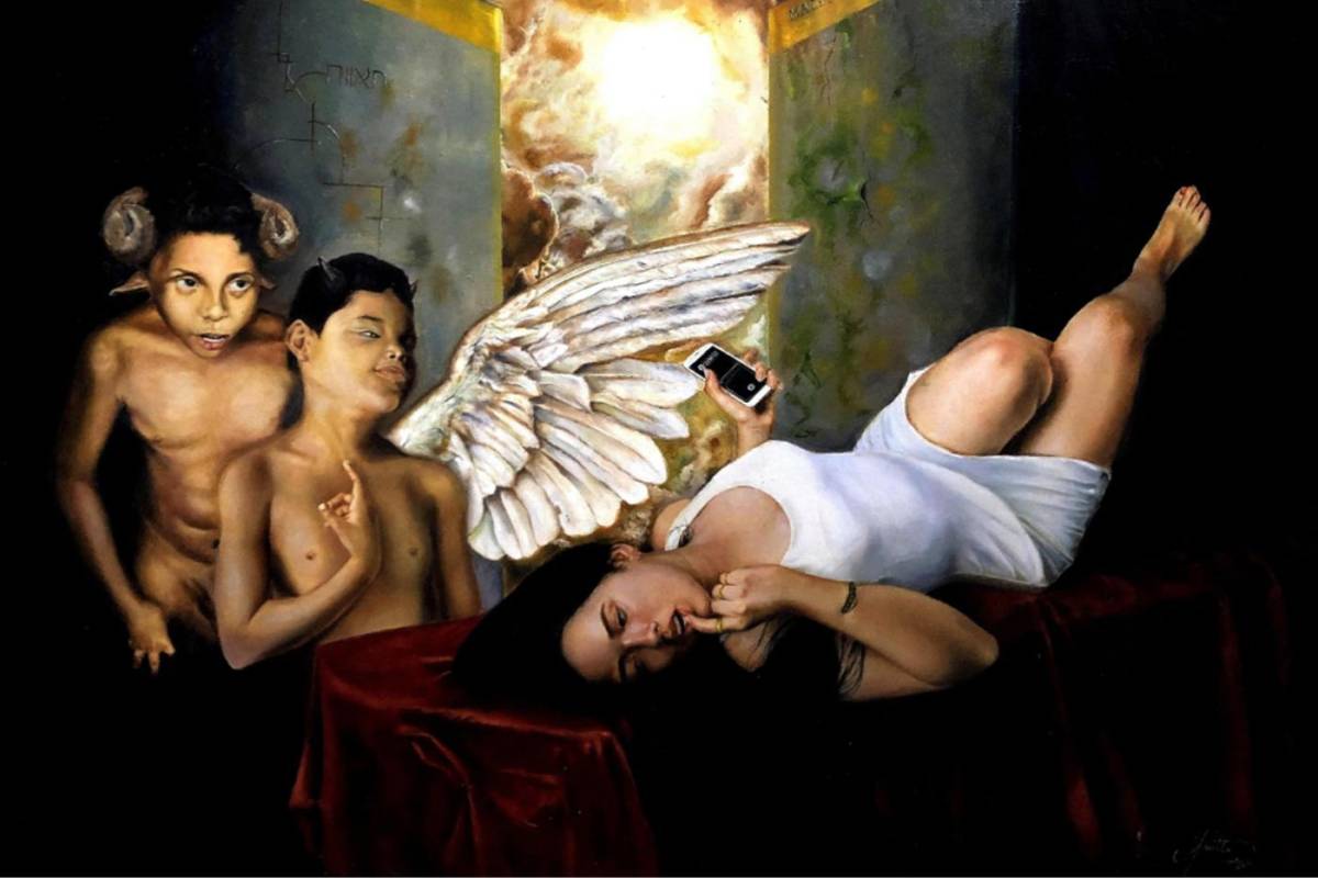Primera obra de Sagastume titulada “Llamada de Tentación” (2019).