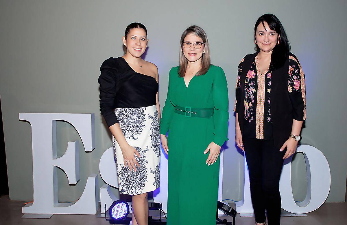 Michelle Marsan, jefe comercial de segmentos de Grupo Opsa, Astrid Carranza de Excel y Elba Teresa Pérez de Ficohsa.