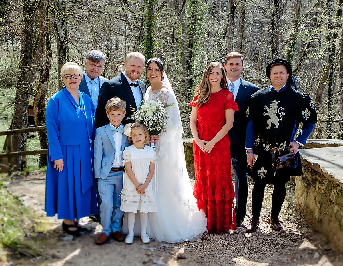 Los novios con Margrit, Daniel , Smith, Alexandra, Allison, Ben y Christian Steinhauer